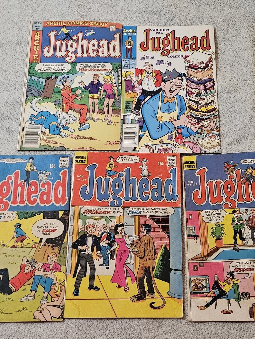 JUGHEAD Lot Of 5 ARCHIIE COMICS VNTG RUN Some Silver Age C56